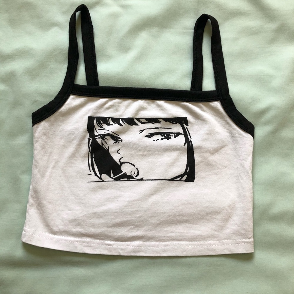 Cute black and white tank‼️ Size. medium